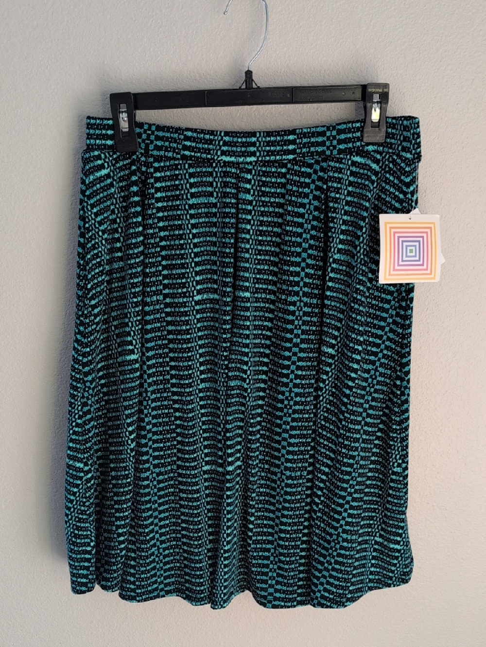 LuLaRoe Madison Teal and Black Skirt Medium M